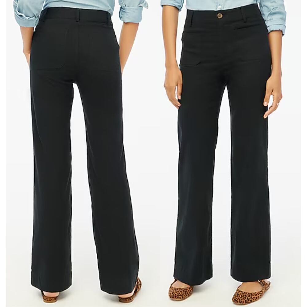 J Crew Factory | NWT | Tall Lizzie patch-pocket wide-leg pant‎ in Black | Sz 34T